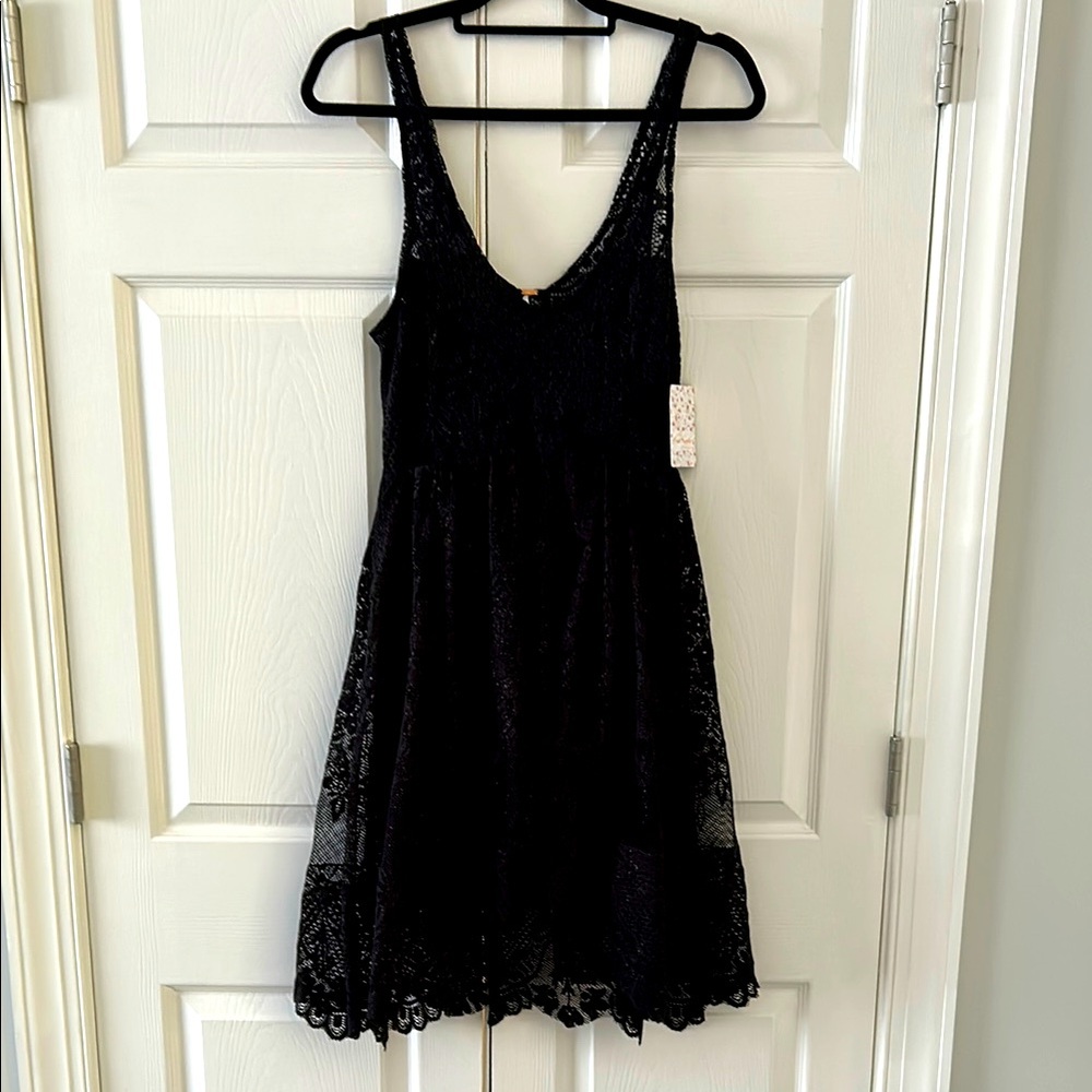Free People Salinas Black Lace Dress